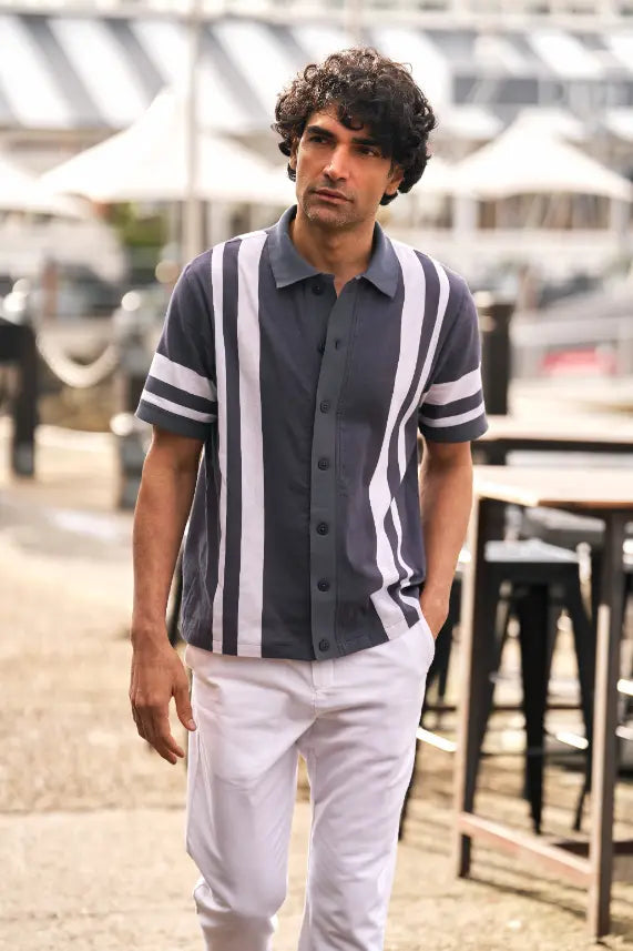 Palma Khadi Knit Collar Shirt