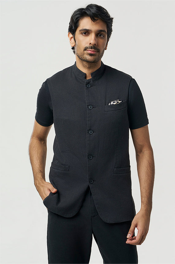 Jasper festive khadi jacket Black S