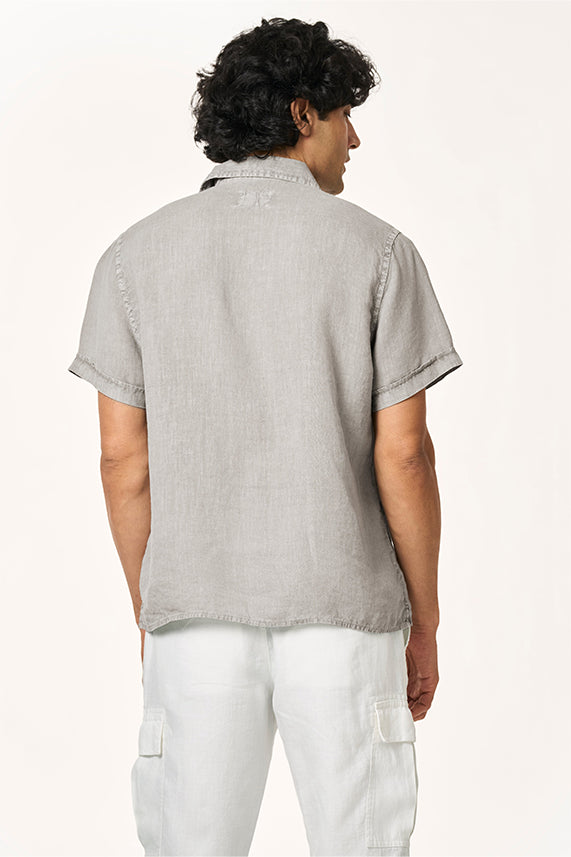 Flint Linen Collar Shirt Charcoal XS