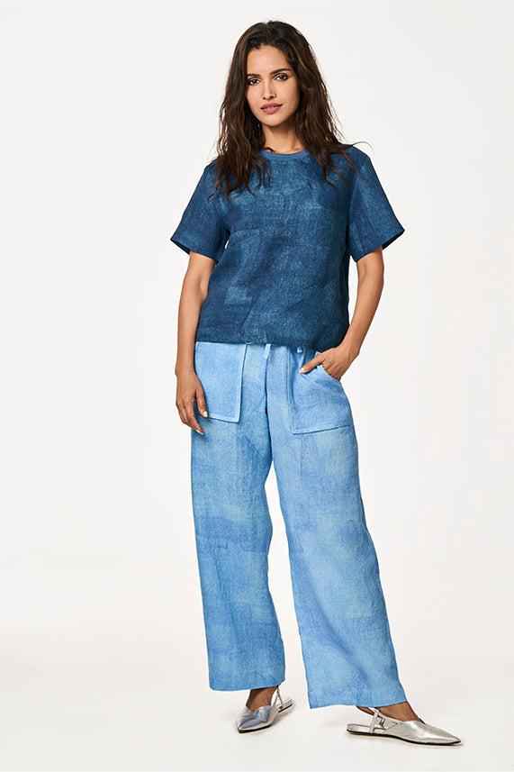 Cela Linen Marine Art Ocean Blue