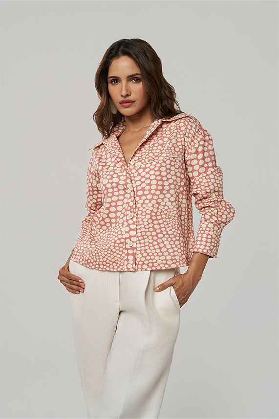 Trish Khadi Shirt Pipi Party Desert Rose