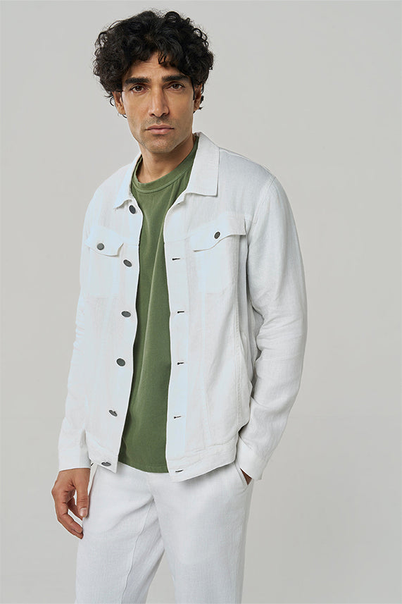 Diego Linen shacket White S
