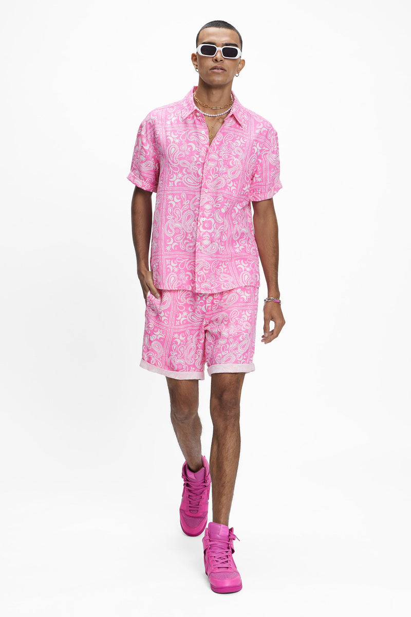 Coast (100% Linen) Lunar Paisley Aurora Pink