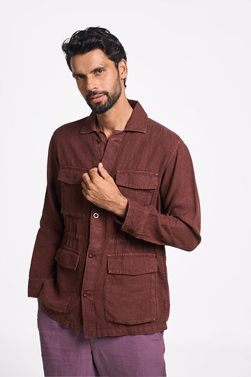 Felis Linen Traveller Jacket Chocolate XS