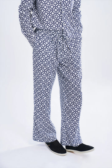Tao Khadi Wide-Leg Trousers Comet Check Blue S