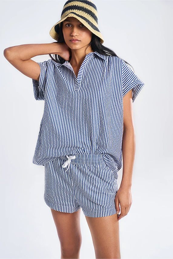 Drai (Khadi) Blue Bling Stripe