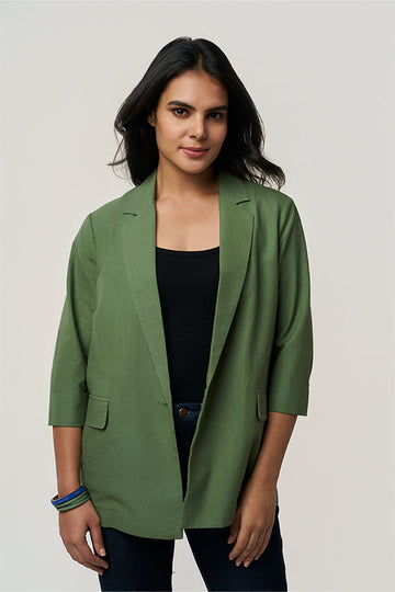 Sasha Khadi Safari Blazer Cactus XXS