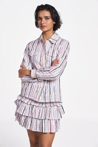 Alya Sorbet Stripe Women's Smart Fit Khadi Shirt