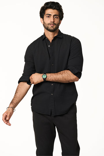 Sola Khadi Shirt Black S