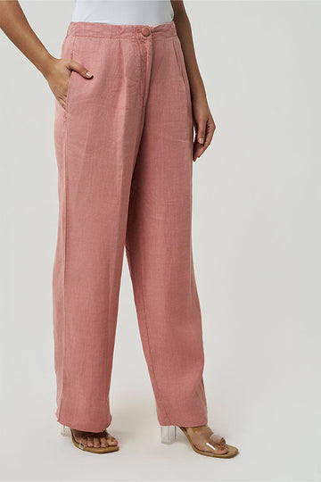 Delphi - Linen Trousers Desert Rose XS