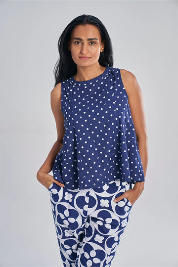 Barbarella (Khadi) Lunar Polka Blue XS
