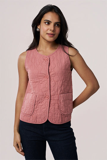 Cardi Khadi Gilet Desert Rose XXS