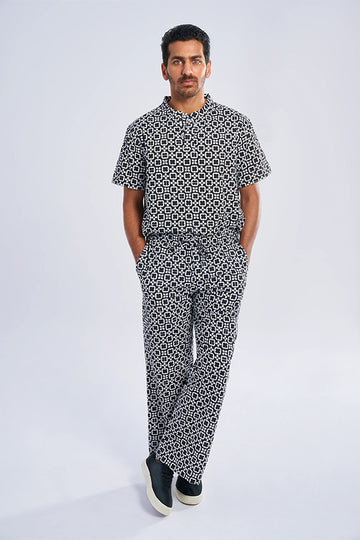 Tao Khadi Wide-Leg Trousers Comet Check Black S