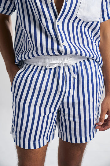 Hvar (100% Linen) Cabana Stripe Blue S