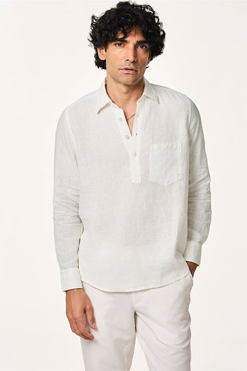 Rico Linen Popover Shirt White S