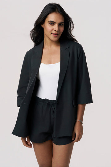 Sasha Khadi Safari Blazer Faded Black XXS