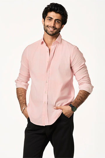 Sola Khadi Shirt Marine Art Sunrise Pink S