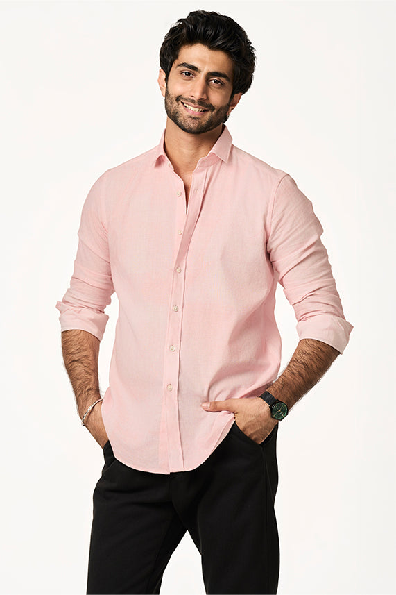 Sola Khadi Shirt Marine Art Sunrise Pink S