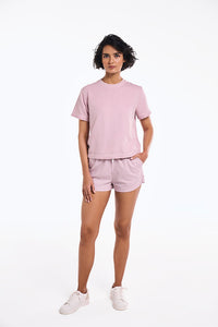 Cela Dusky Pink Women's Easy Fit Khadi T-Shirt