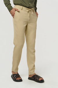 Crux Khadi Beige Men's Slim Fit Trouser