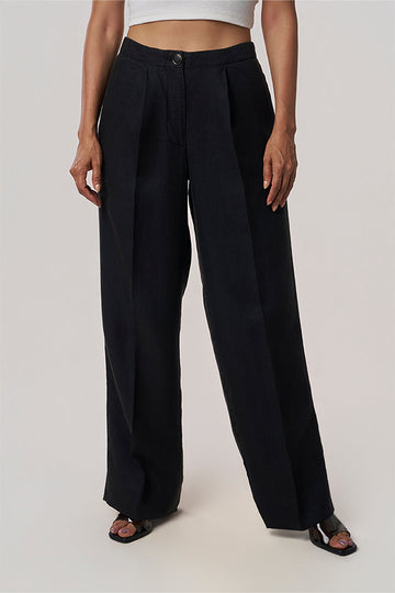 Delphi - Linen Trousers Black XS