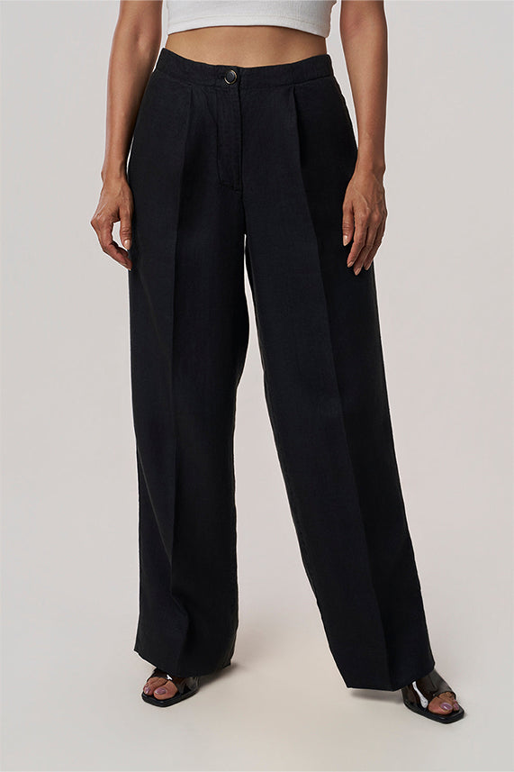 Delphi - Linen Trousers Black