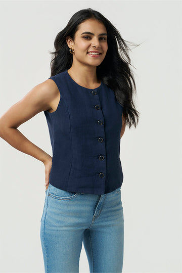 Ashley - Linen Vest