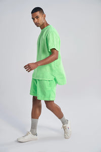 Pico Aurora Lime Green Men's Resort Fit Linen T-Shirt