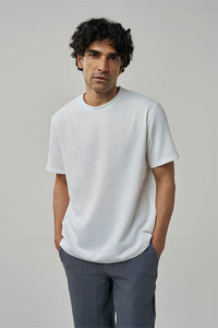 Enzo Khadi White Men's Smart Fit T-Shirt