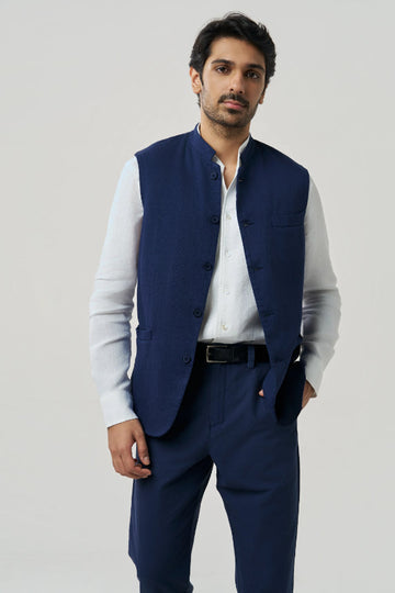 Jasper festive khadi jacket Sunset Navy S