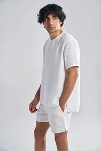 Pico White Men's Resort Fit Linen T-Shirt