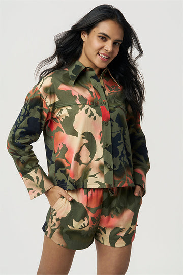 Trish Khadi Shirt Desert Sunset Print XXS