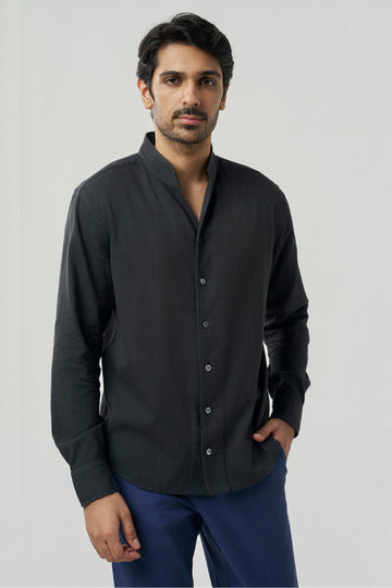 Mason Khadi Shirt Faded Black XS