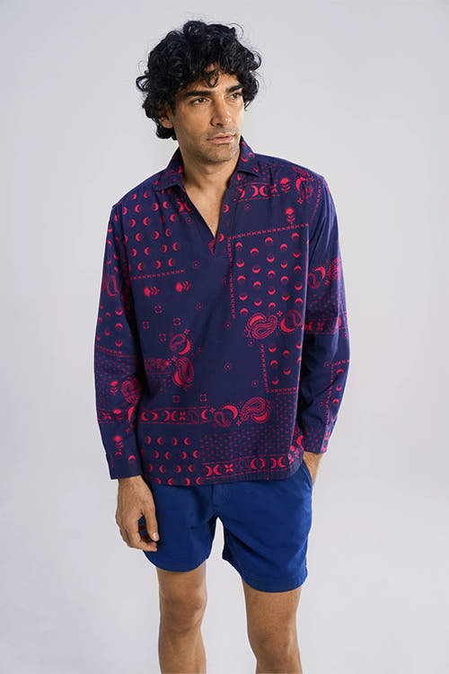 Glen - Khadi Pop over shirt Cosmic Medley-two Tone S