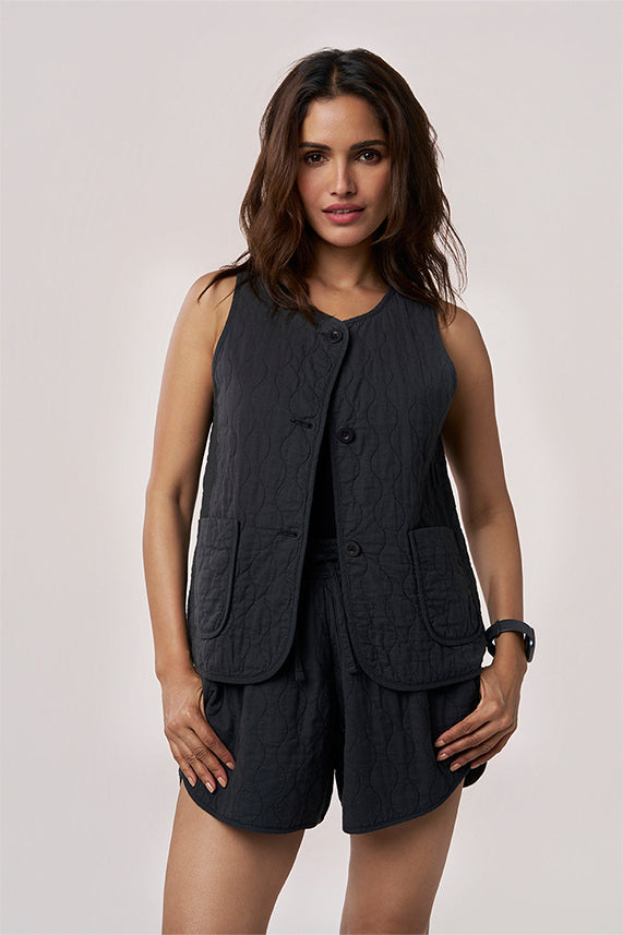 Cardi Poppy - Faded Black