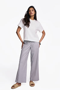 Cela Denim White Women's Easy Fit T-Shirt