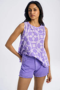 Cancun Aurora Lilac Women's Smart Fit Khadi Shorts