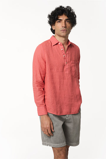 Rico Linen Popover Shirt Sunset Citrus S