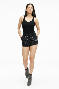 Drai Ecofoil Sparkle Black Women's Smart Fit Khadi Shorts