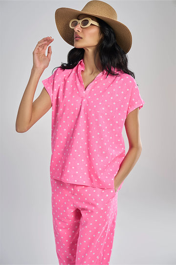 Elba (Khadi) Lunar Polka Aurora Bubblegum Pink XS