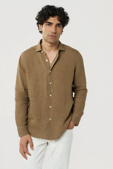 Fabio Linen Shirt Sand Dune XS