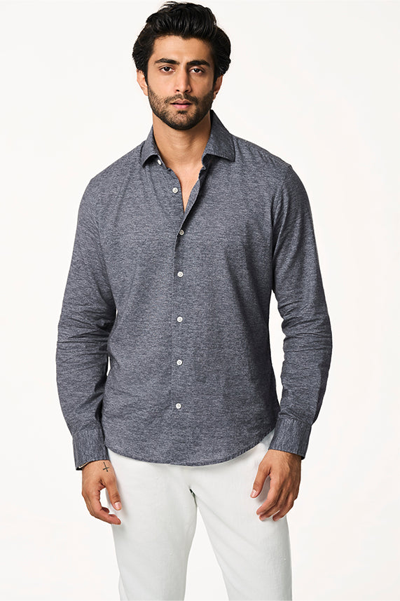Cristo Khadi Shirt Dark Blue Chambray S