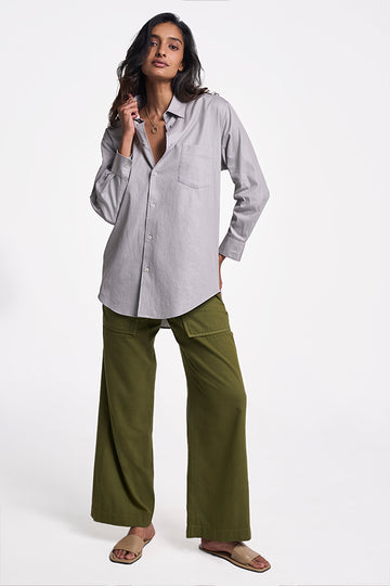 Leda Khadi Shirt Aged Silver XXS