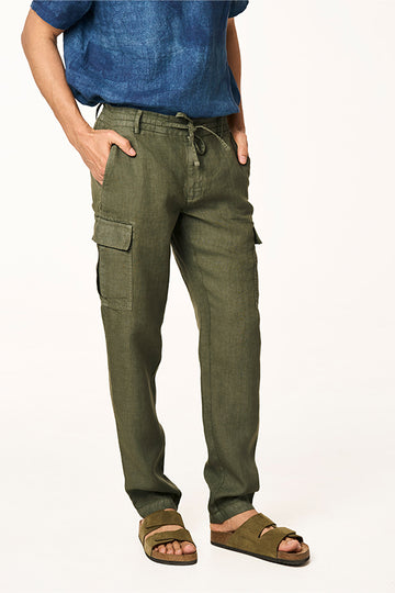 Crux Linen Cargo Pants Moss S