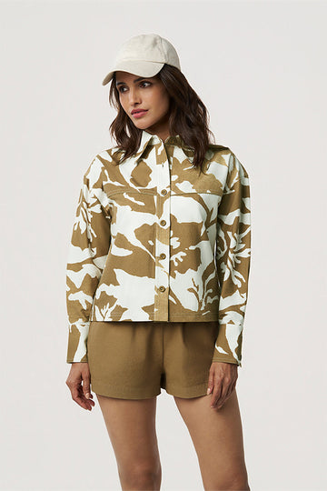 Trish Khadi Shirt Safari Camo Print XXS