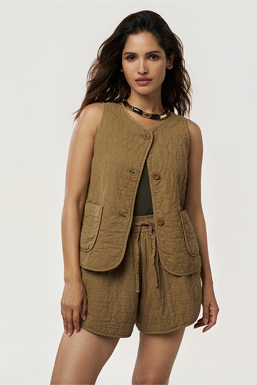 Cardi Khadi Gilet Sand Dune XXS