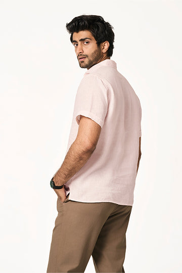 Flint Linen Collar Shirt Sunrise Pink XS