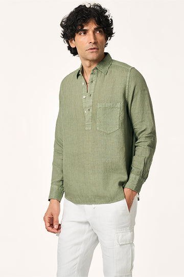 Rico Linen Popover Shirt Matcha S