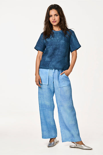 Cela Linen Marine Art Ocean Blue XS