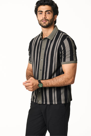 Palma Khadi Knit Collar Shirt